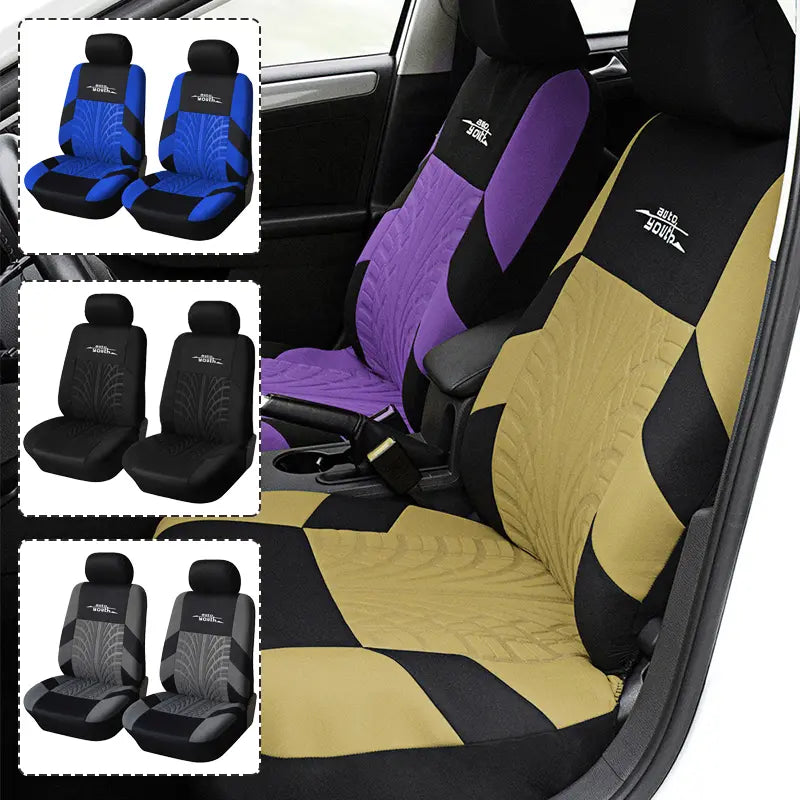 5 Seater Universal Car Seat Cover Full Set 3D Tire Print with Steering Wheel Cover Quick Install for Most Cars Trucks Suvs Easy No Dismantling Needed