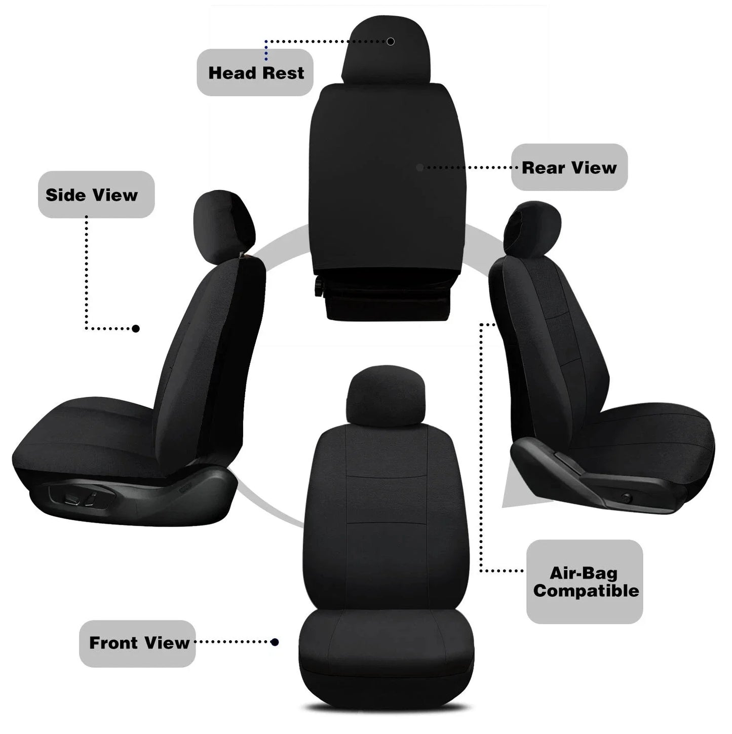 Universal Breathable and Durable 9-Piece All-Season Comfortable Soft Five-Seater Covers