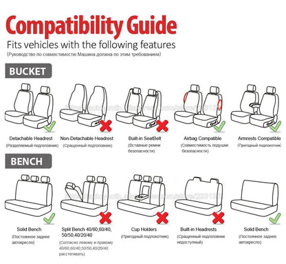 5 Seater Universal Car Seat Cover Full Set 3D Tire Print with Steering Wheel Cover Quick Install for Most Cars Trucks Suvs Easy No Dismantling Needed